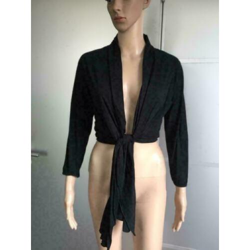 D1182 EXPRESSO maat S=36 vest knoopvest katoen zwart
