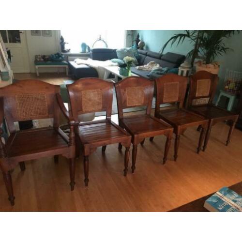 5 exclusieve zware teakhouten stoelen