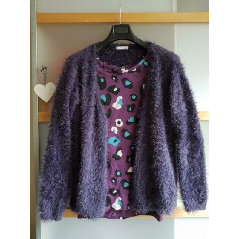 Heerlijk fluffy paars vestje Miss Etam mt XXL of 46