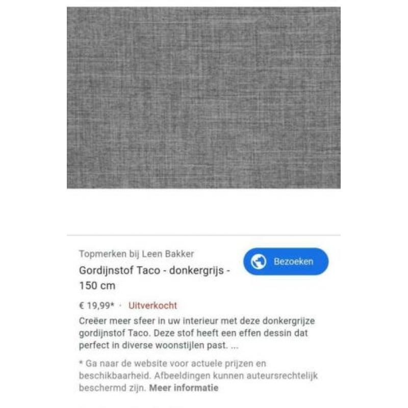 Grijze verduisterende gordijnen Taco (2x 145x233 cm)