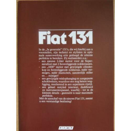 folder Fiat 131 met oa Supermirafiori 2000TC