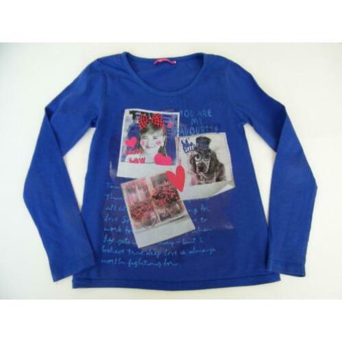 Meisjes Shirt Blauw Lange Mouwen Maat 110 /116