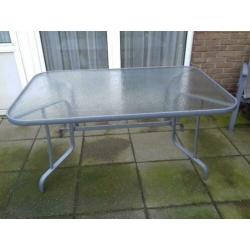 Tuintafel met 4 standenstoelen lichtmetaal