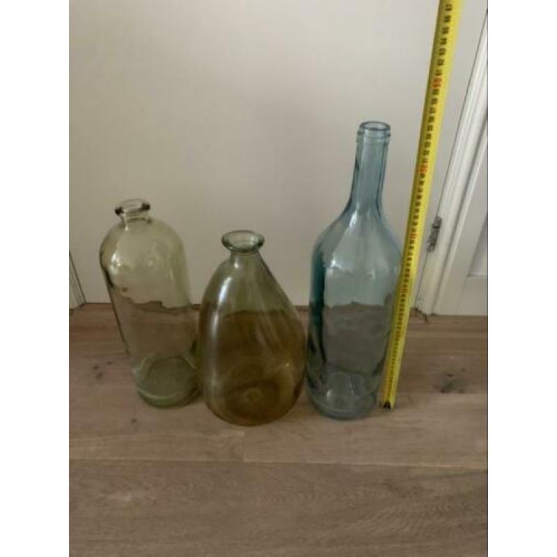 3 mooie grote gekleurde vazen
