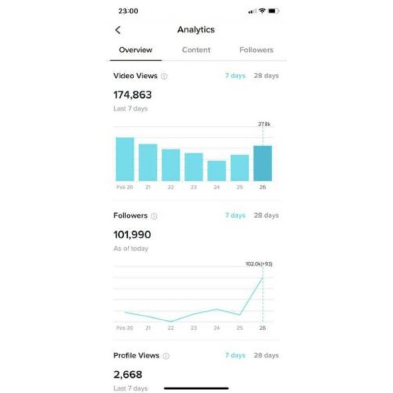 102k tiktok account