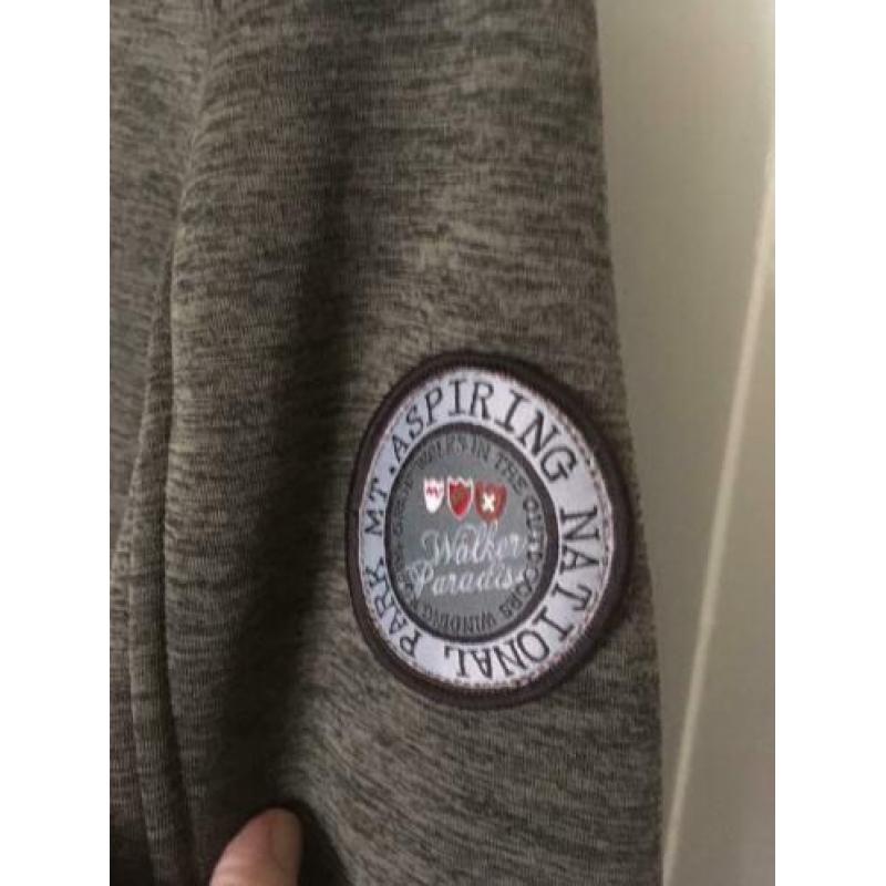 Human nature mosgroen lang warm vest