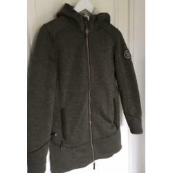 Human nature mosgroen lang warm vest