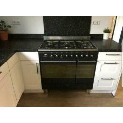 SMEG gas fornuis 6 pits 2 ovens zwart