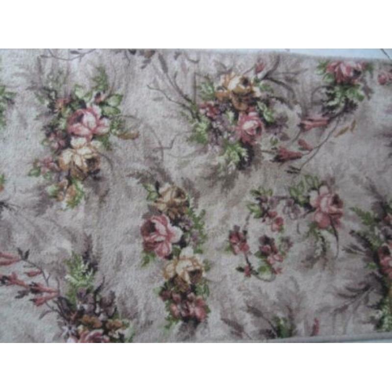 aparte Franse loper met roze rozen brocante landelijk 350x60
