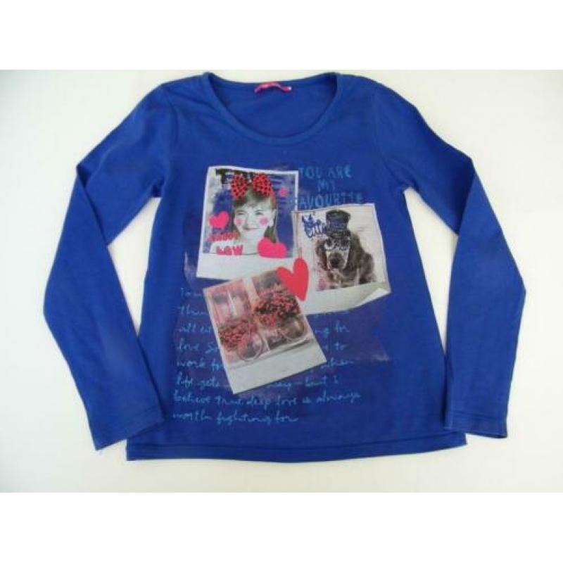 Meisjes Shirt Blauw Lange Mouwen Maat 110 /116