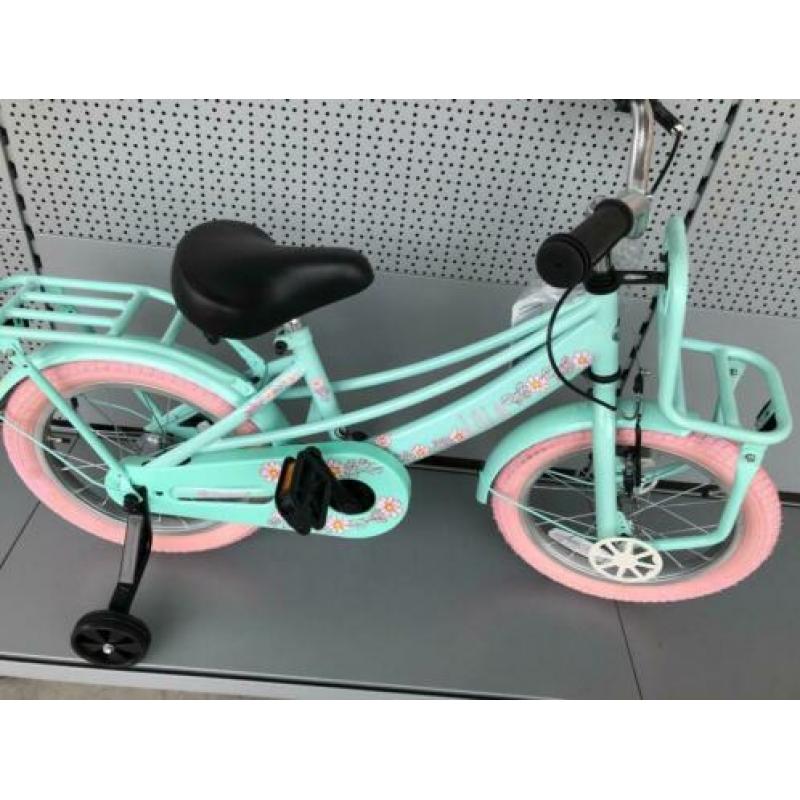 popal lola 16 inc mint roze zijwieltjes rijklaar
