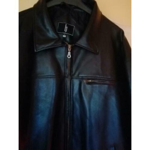 Zgan zwarte lederlook jas