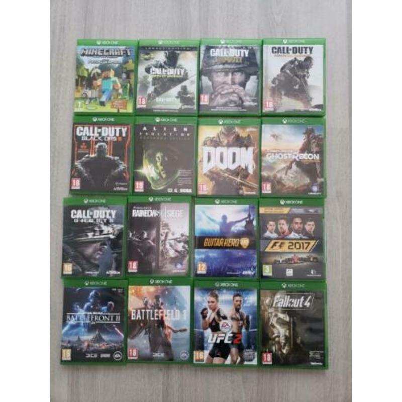 Zgan Xbox one X met 16 top games, 2 controllers, Guitar Hero