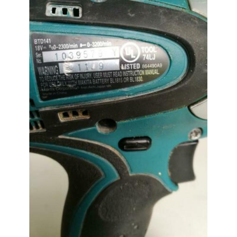 Makita 18 voltslagschroevendraaier BTD141 alleen body
