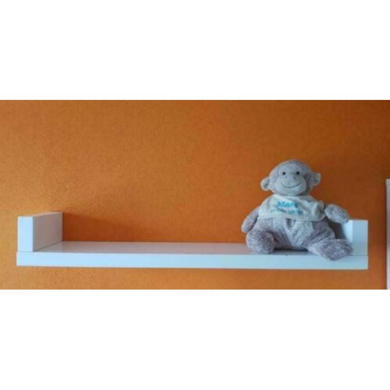 Kledingkast, commode en wandrek (hoogglans, wit)