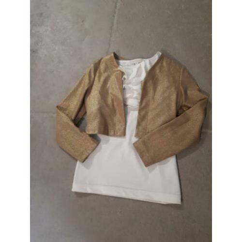 Port Lavande goudkleurig jasje en of white shirt 128