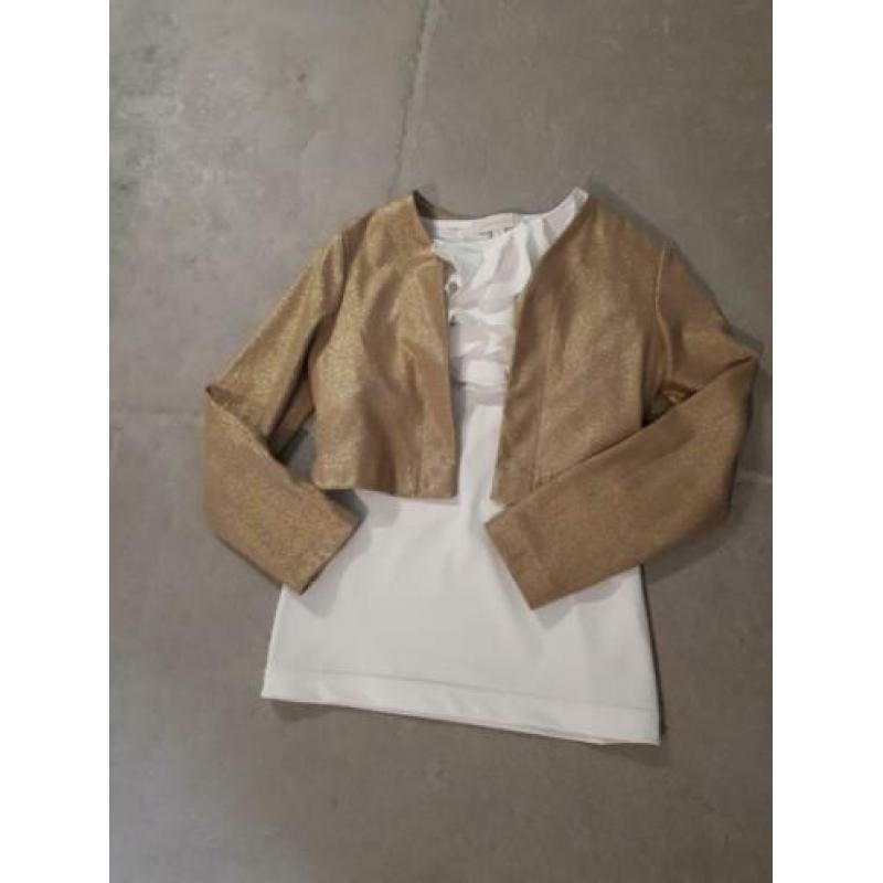 Port Lavande goudkleurig jasje en of white shirt 128
