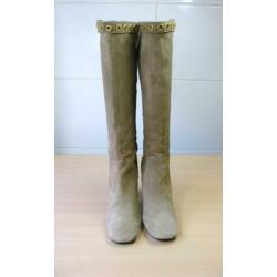Car Shoe suede beige hoge hakken laarzen maat 38