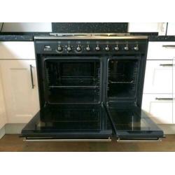 SMEG gas fornuis 6 pits 2 ovens zwart