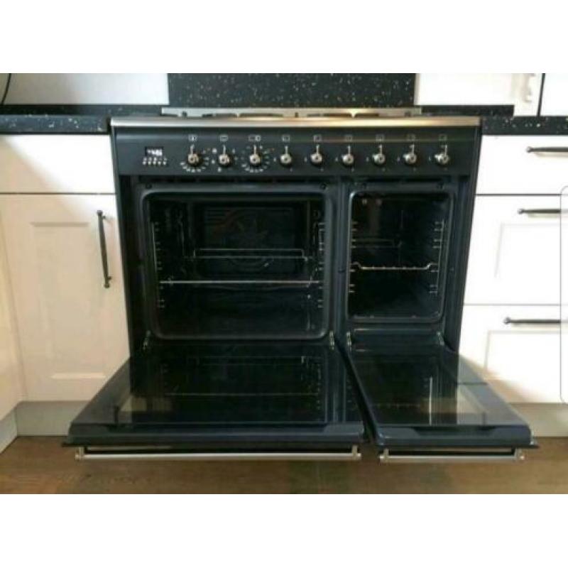 SMEG gas fornuis 6 pits 2 ovens zwart