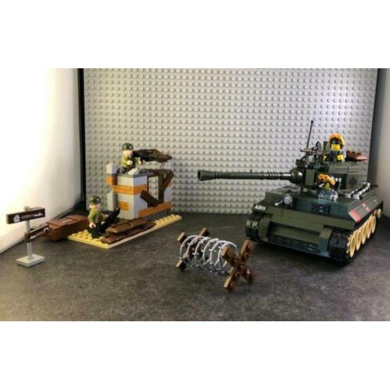 Lego alternative Duitse tiger tank set militair soldaat ww2