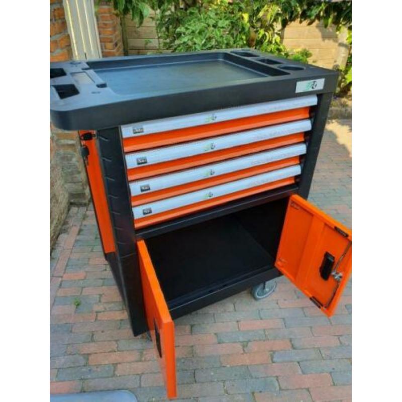 Gereedschapswagen 4 laden, oranje