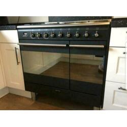 SMEG gas fornuis 6 pits 2 ovens zwart
