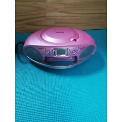 Akai roze radio en cd speler