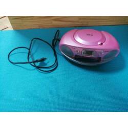 Akai roze radio en cd speler
