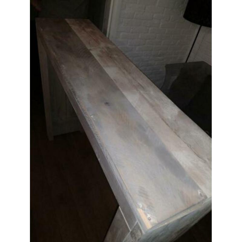 Mooie Steigerhouten Sidetable en stoel