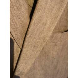 Bruin / beige 100% Linnen colbert van Mc Gregor