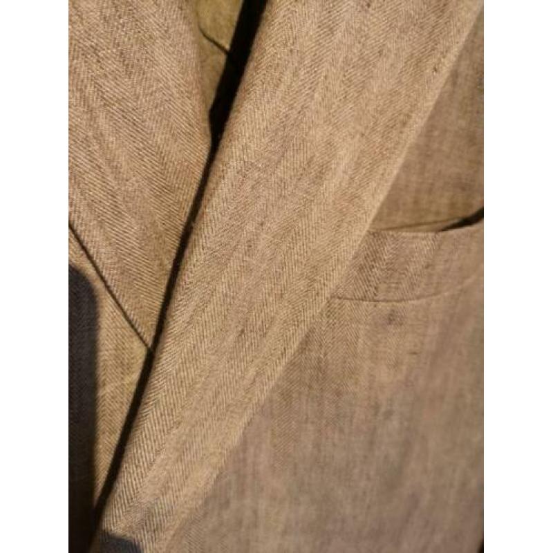 Bruin / beige 100% Linnen colbert van Mc Gregor