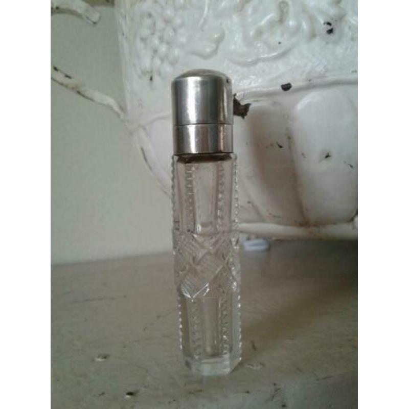 Antiek oud ... zeldzaam zilveren .... parfum flesje