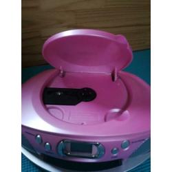 Akai roze radio en cd speler