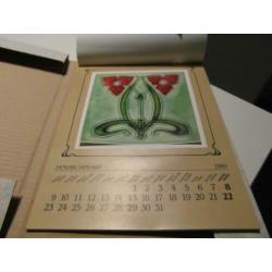 Vintage Jugendstil kalender met 12 zelfklevende stickers