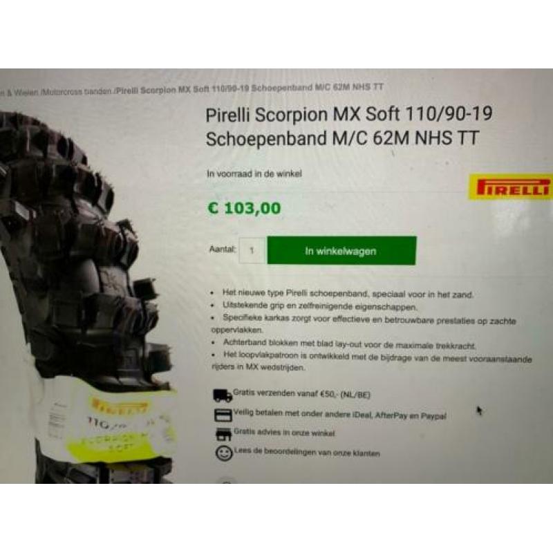 Nieuwe Pirelli schoepenbanden
