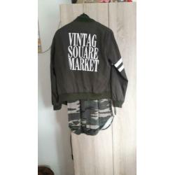 Nieuw bomber jas mt m en camouflage truitje mt s