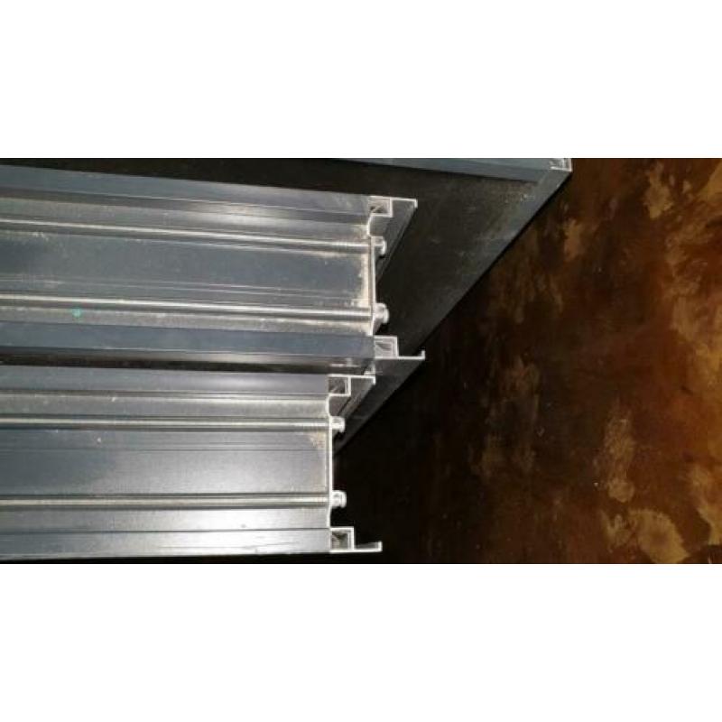 Restpartij systeemwand glas + aluminium profielen!