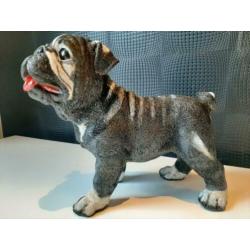Handgeschilderd beeld kunst bulldog 33cm hoog !