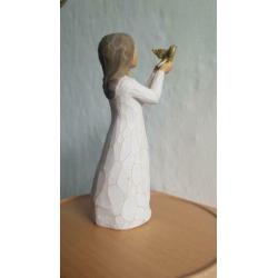 willow tree beeldje, meisje met gouden duif