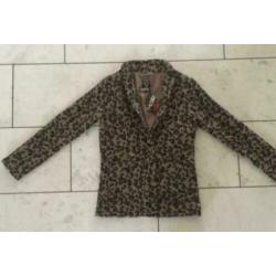 Carnavals jas/blazer tijgerprint maat 176