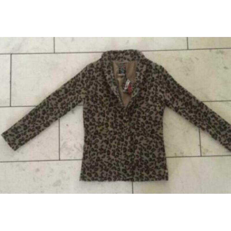 Carnavals jas/blazer tijgerprint maat 176
