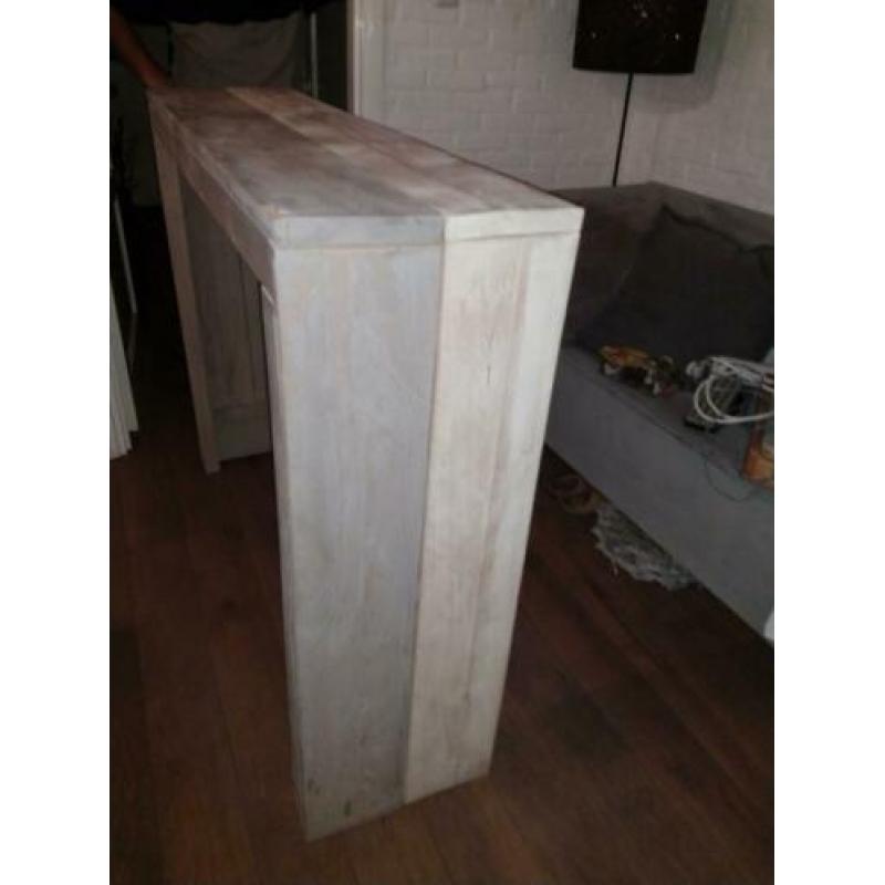Mooie Steigerhouten Sidetable en stoel