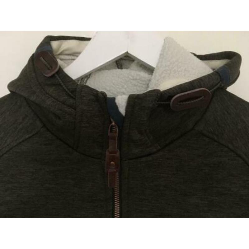 Human nature mosgroen lang warm vest