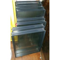 Restpartij systeemwand glas + aluminium profielen!