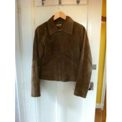 Vila suede jas maat M bruin leer z.g.a.n leren cowboy 38/40