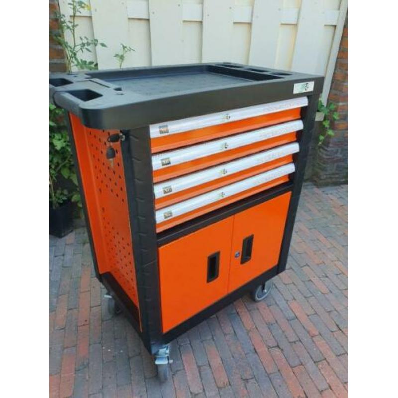 Gereedschapswagen 4 laden, oranje