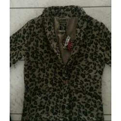Carnavals jas/blazer tijgerprint maat 176