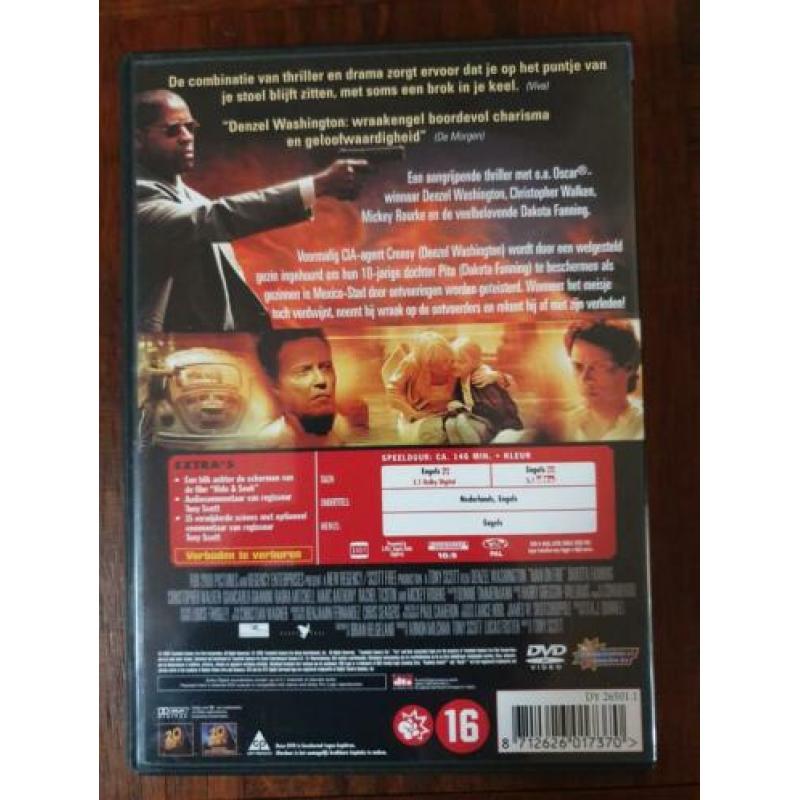 4x Denzel Washington Dvd Set Actie Thriller Man on Fire