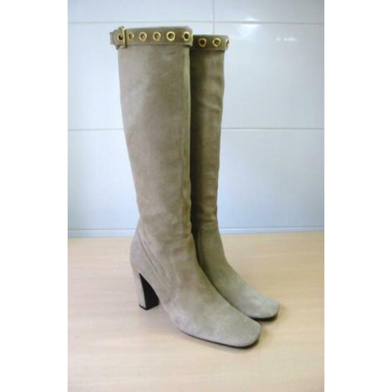 Car Shoe suede beige hoge hakken laarzen maat 38